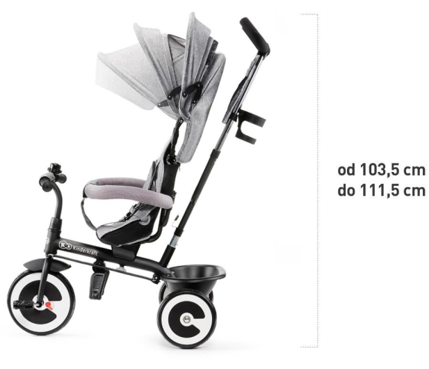 Kinderkraft Rowerek Trójkołowy Aston Grey - 463171 - zdjęcie 10